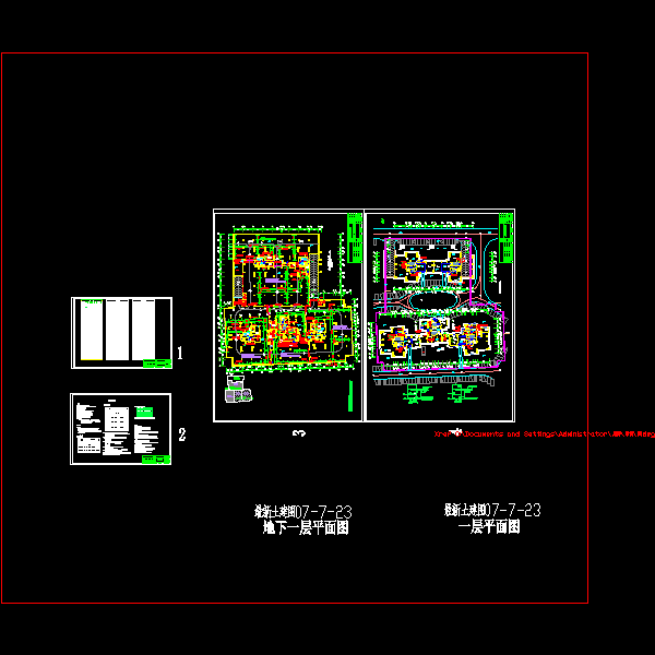 平米工程地下车库通风CAD平面图(防排烟设计) - 1