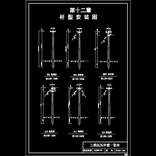 农103-1201 二线杆型一览图.dwg