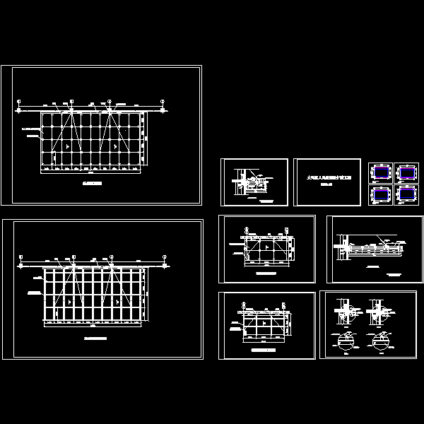 点式雨蓬设计节点构造详细CAD图纸(平面布置图) - 1