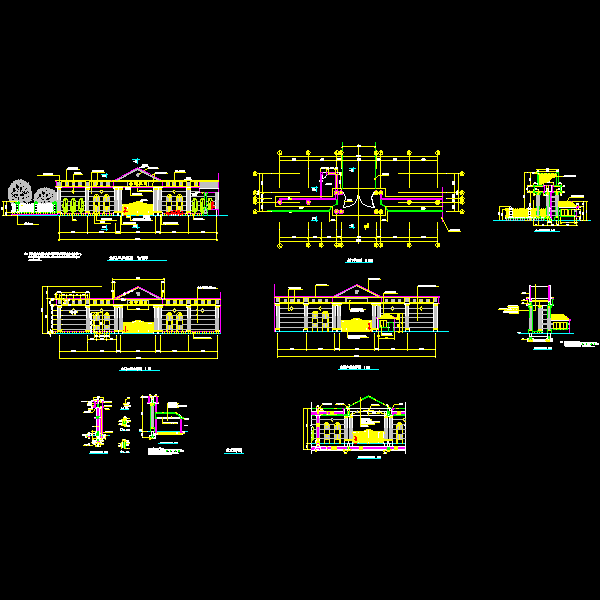 主题公园大门设计详细图纸(CAD平面图) - 1