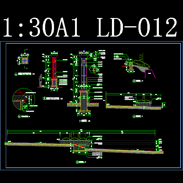 园林景观灯柱设计施工CAD详图纸 - 1