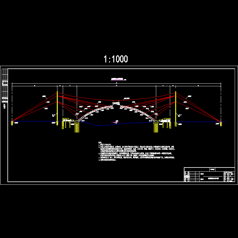 380m中承式钢管混凝土系杆拱桥主拱拱肋吊装方案示意节点CAD详图纸 - 1