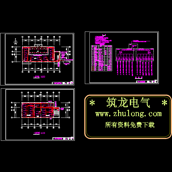 2层办公楼照明CAD图纸 - 1