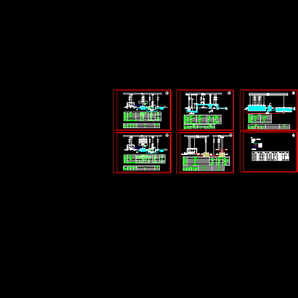 污水处理厂氧化沟工艺流程图（6页CAD图纸） - 1