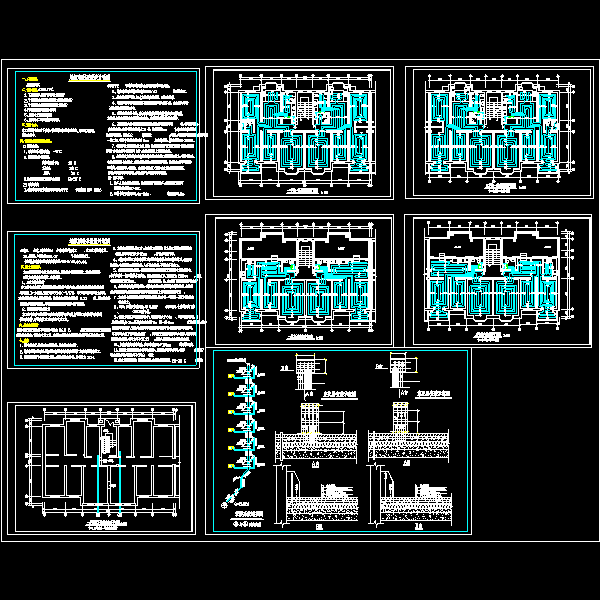 多层住宅地板采暖及厨卫通风系统设计CAD施工图纸 - 1