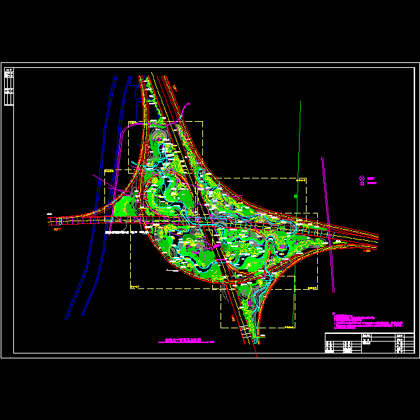 CAD高速公路互通景观设计 - 1
