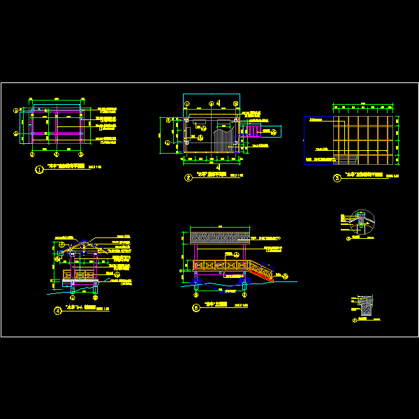 双坡水木亭施工详细设计CAD图纸(结构平面图) - 1