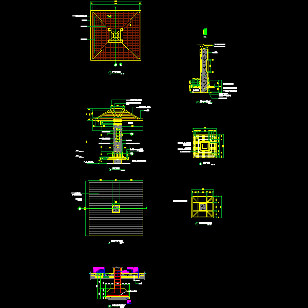 特色景观亭做法详细设计CAD图纸 - 1