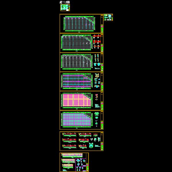 完整基础 短柱 成都某公司钢结构布置cad图.dwg