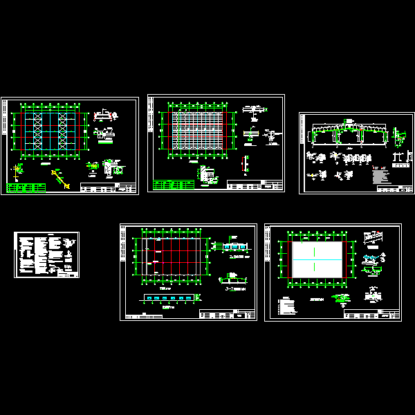 多跨钢结构厂房设计CAD施工方案图纸（） - 1
