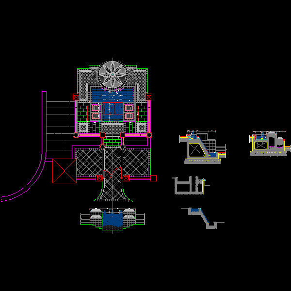 精品喷泉水景设计CAD详图纸（钢筋混泥土）——泛亚景观 - 1