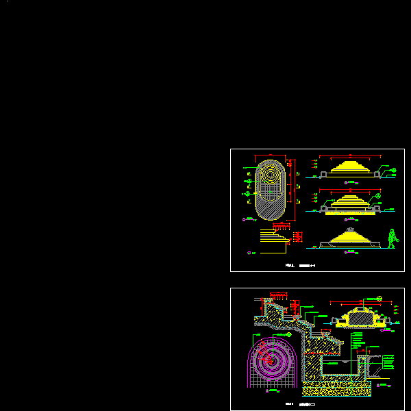 景观跌水池施工CAD详图纸 - 1