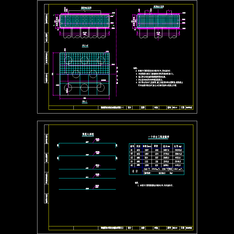 m连续刚构主墩承台钢筋布置节点CAD详图纸设计 - 1