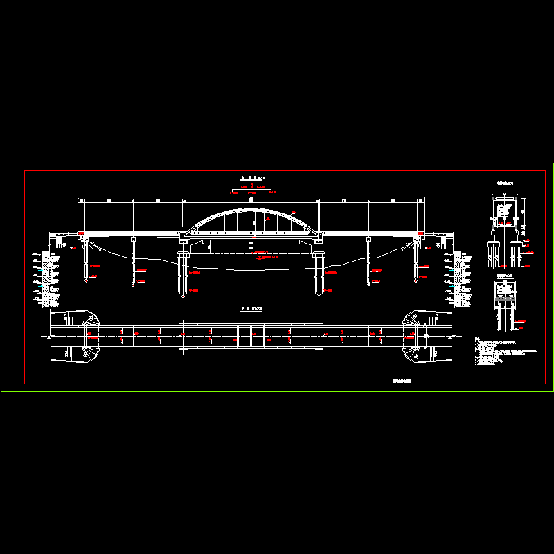 预应力系杆拱结构下承式大桥总体布置节点CAD详图纸设计 - 1