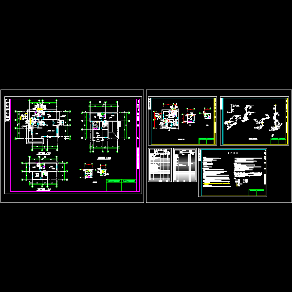 3层别墅给排水CAD施工方案图纸 - 1