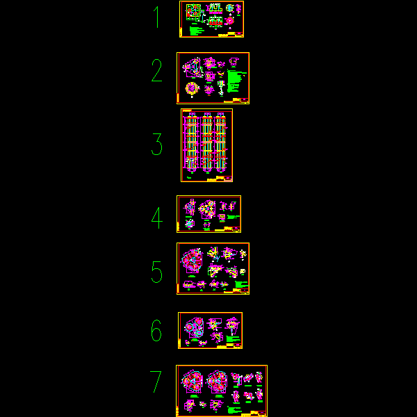 三管钢烟囱CAD详图（7页图纸） - 1