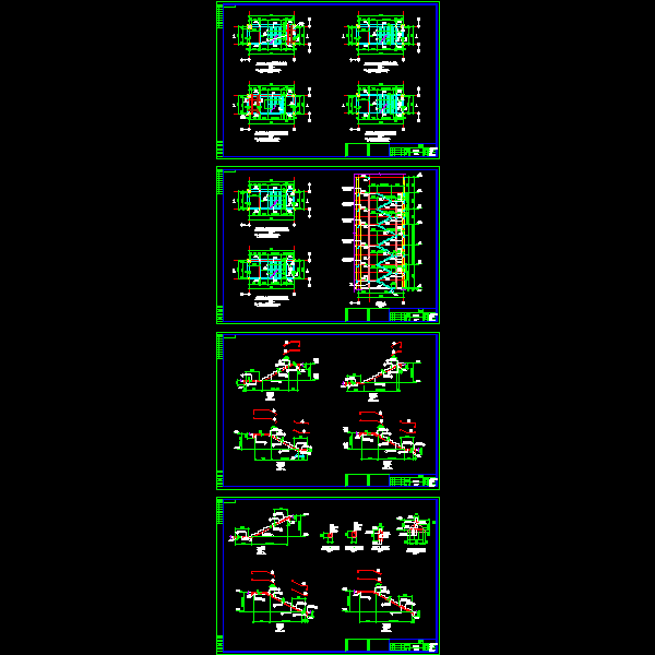 混凝土楼梯节点构造CAD详图（4页图纸） - 1