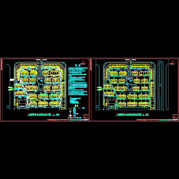 小区室外排水CAD平面图 - 1