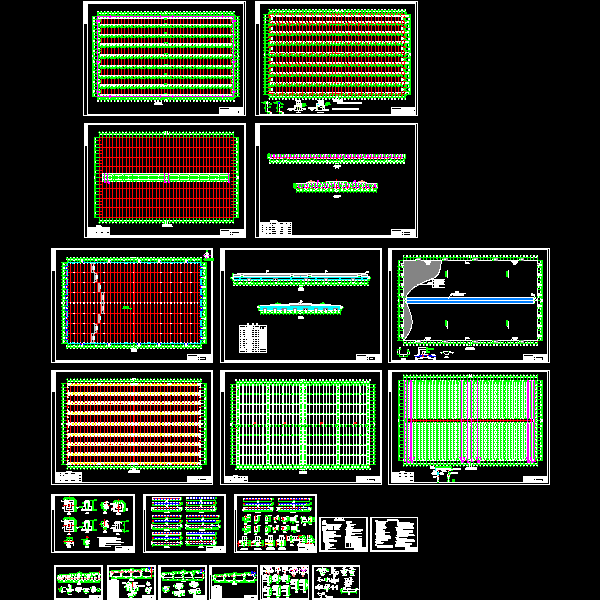 大型多跨钢结构厂房结构CAD施工图纸（） - 1