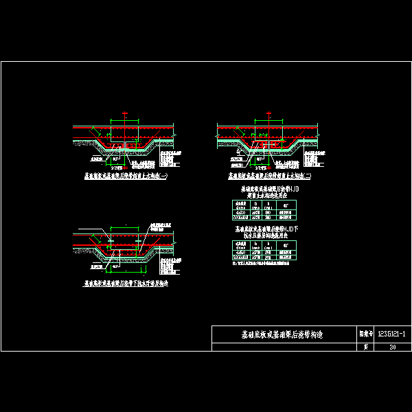 基础底板或基础梁后浇带构造(超前止水) - 1