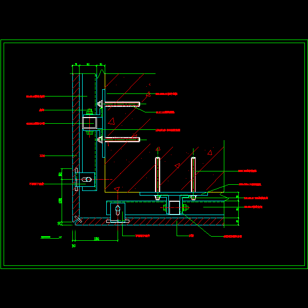 石材阳角接口节点构造详细设计CAD图纸 - 1
