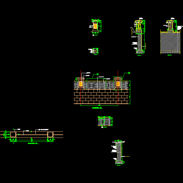 挡土墙上栏杆大样CAD详图纸 - 1