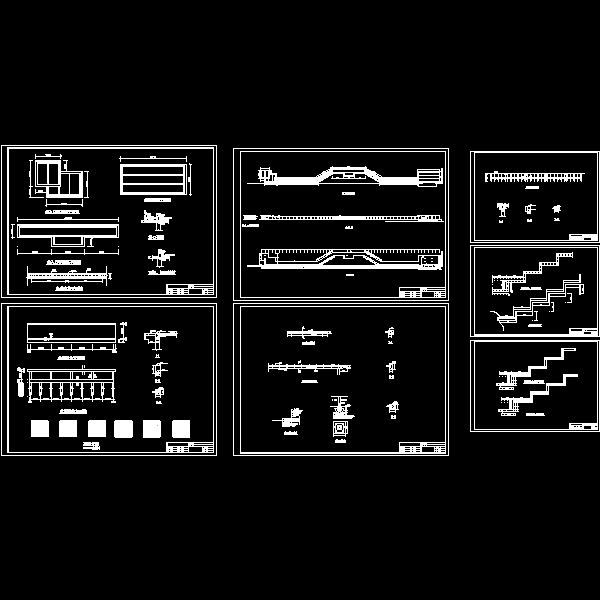 长廊曲桥大样CAD详图纸 - 1