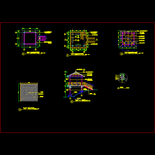 四坡水木亭施工CAD详图纸 - 1
