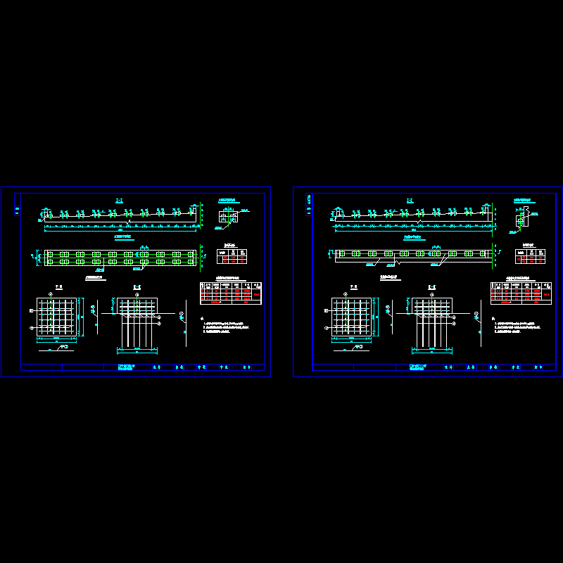 2×10m预应力混凝土简支空心板桥桥墩台支座垫石构造CAD图纸 - 1