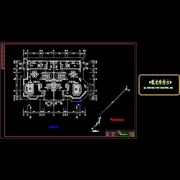 小区联排别墅给排水设计CAD施工方案图纸 - 1