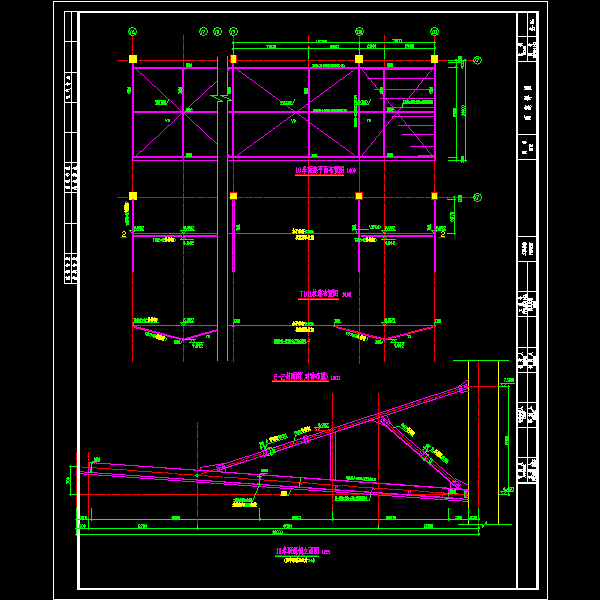 悬挑10m钢结构雨篷详细设计CAD图纸 - 1