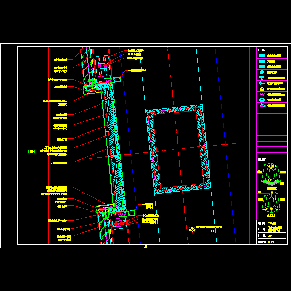 CCTV主楼CAD节点图纸-百叶与斜交格构连接纵剖节点 - 1