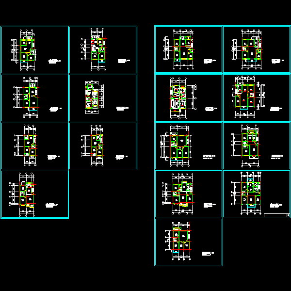 十六个80－150平米户型设计CAD平面图 - 1