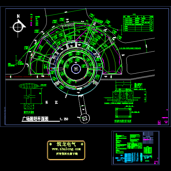 广场照明平面CAD施工图纸 - 1