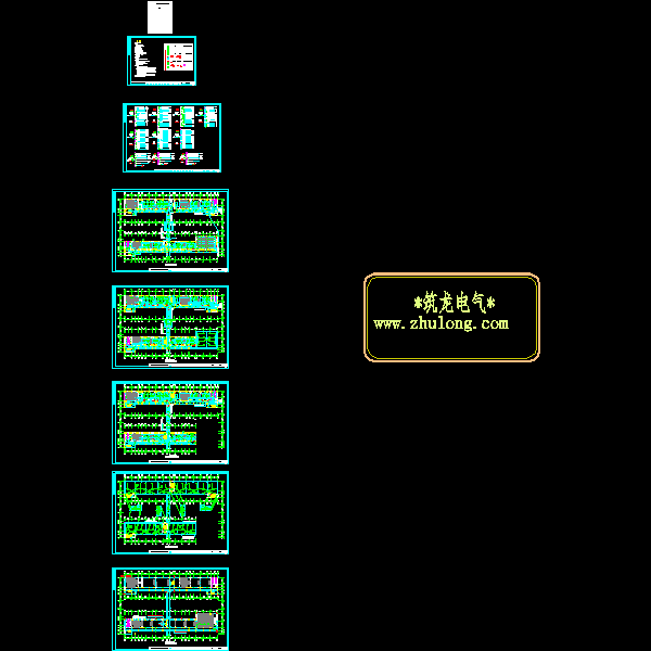 小学4层教学楼强电CAD施工图纸 - 1