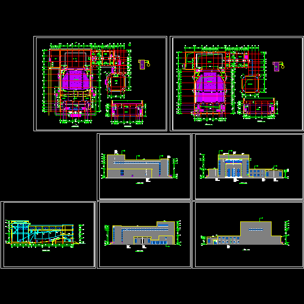 2层CAD中等影剧院建筑方案设计(钢筋混凝土结构) - 1