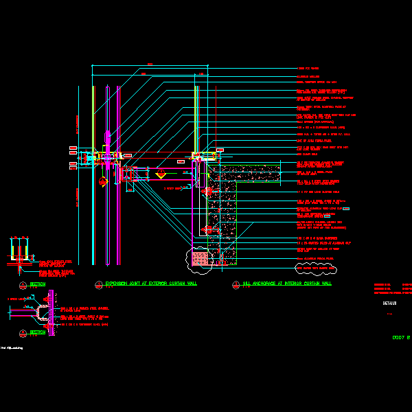 美国酒店幕墙设计节点构造详细CAD图纸 - 1
