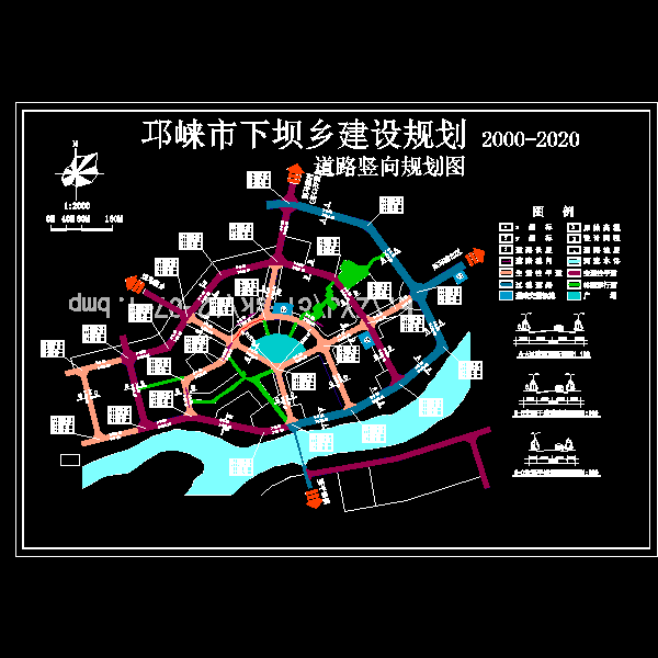邛崃市下坝乡建设规划设计CAD图纸 - 1