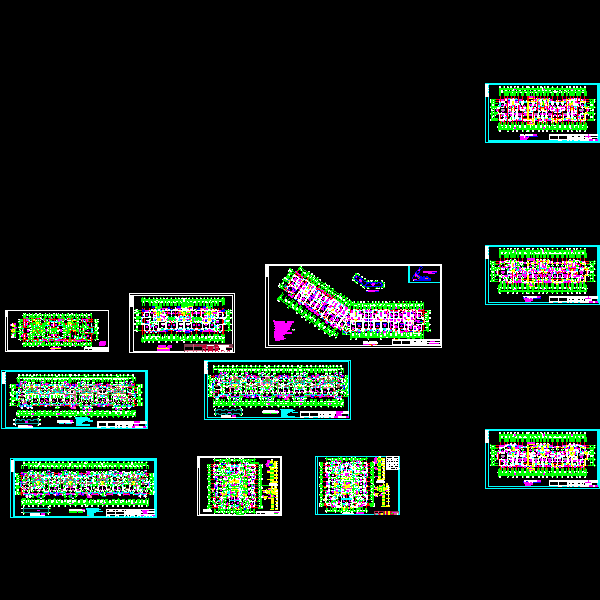 多个小区标准层CAD平面图施工图纸集 - 3