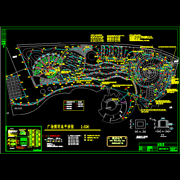 广场电气照明CAD图纸 - 1