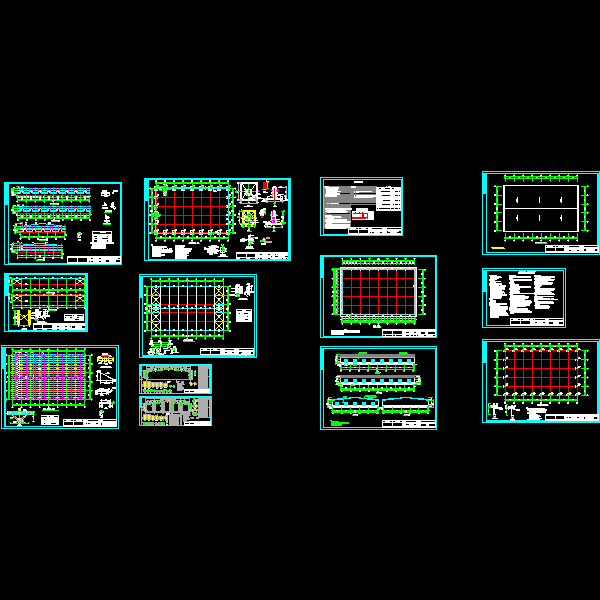 32米单跨钢结构厂房结构CAD施工图纸（） - 1