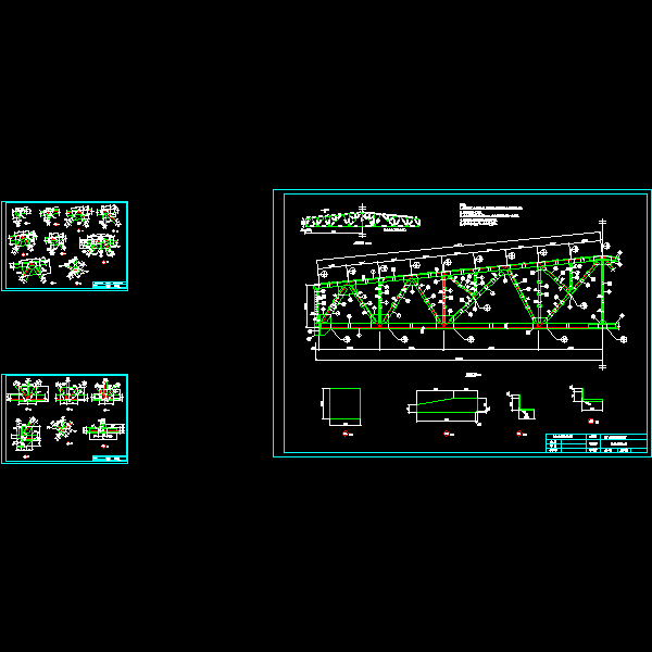 27m梯形钢屋架结构设计方案CAD施工图纸 - 1
