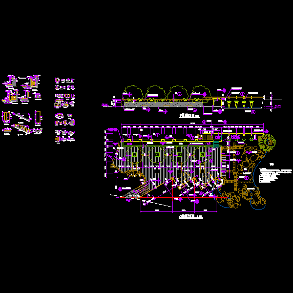 水景墙及木平台节点CAD详图纸 - 1