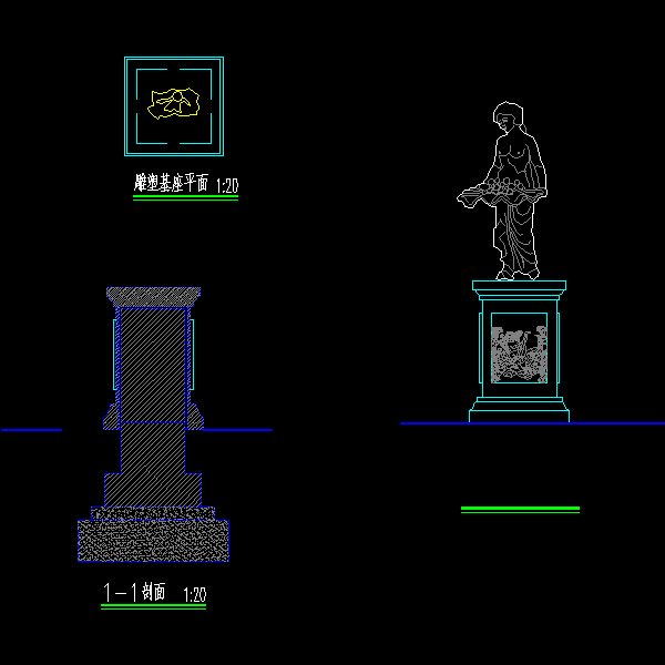 特色雕塑设计施工CAD详图纸 - 1