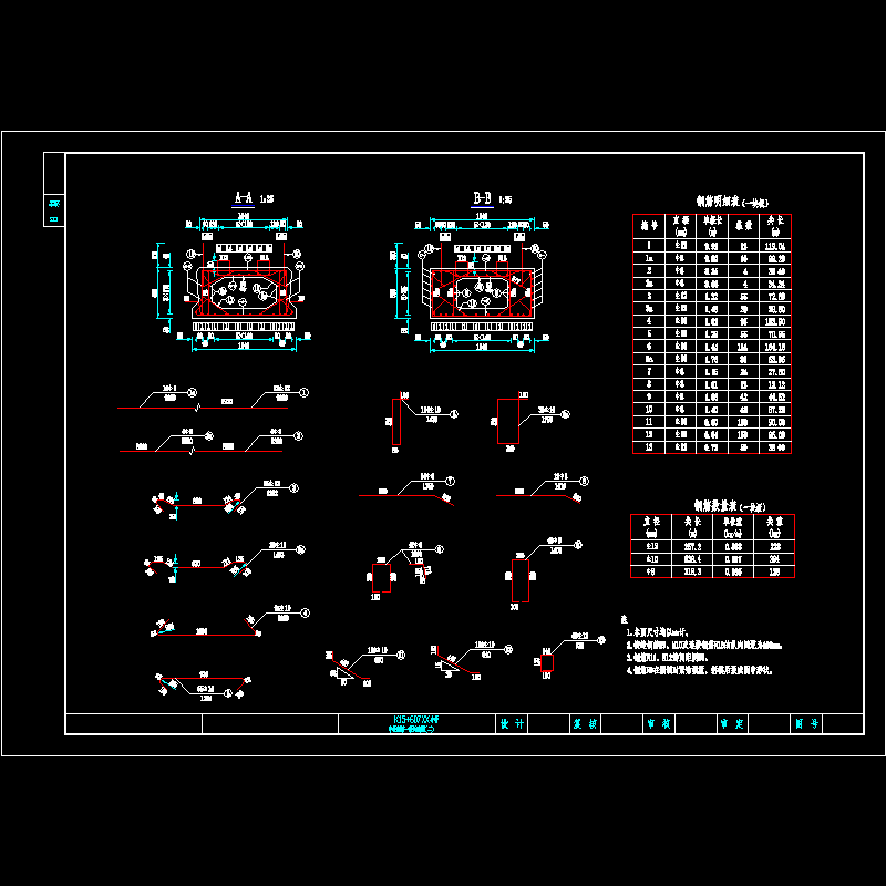 2×10m预应力混凝土简支空心板桥中板钢筋一般构造图2（α＝0）.dwg