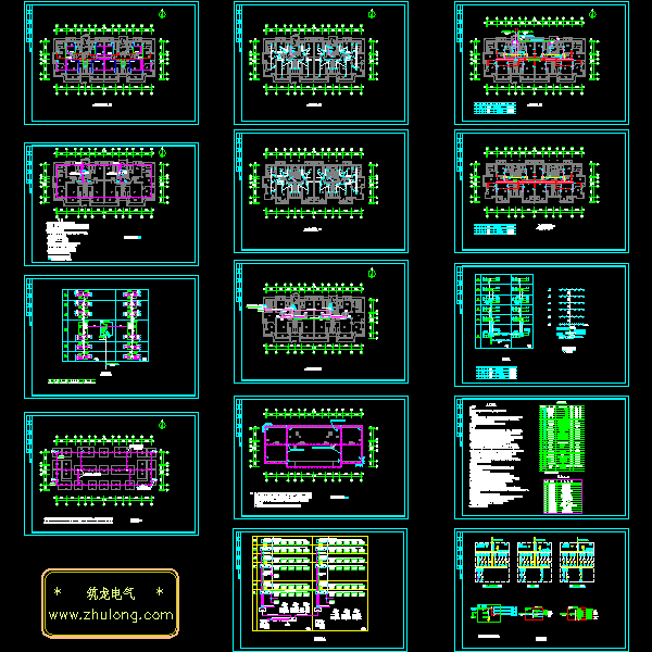 6层公寓楼电气CAD图纸(温泉度假村) - 1