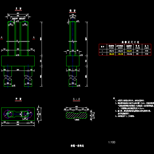 （284528）m连续梁天桥CAD施工方案图纸设计(横梁钢筋构造) - 4