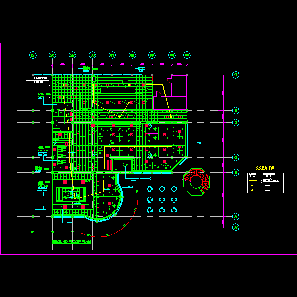 知名餐厅弱电平面CAD图纸 - 1