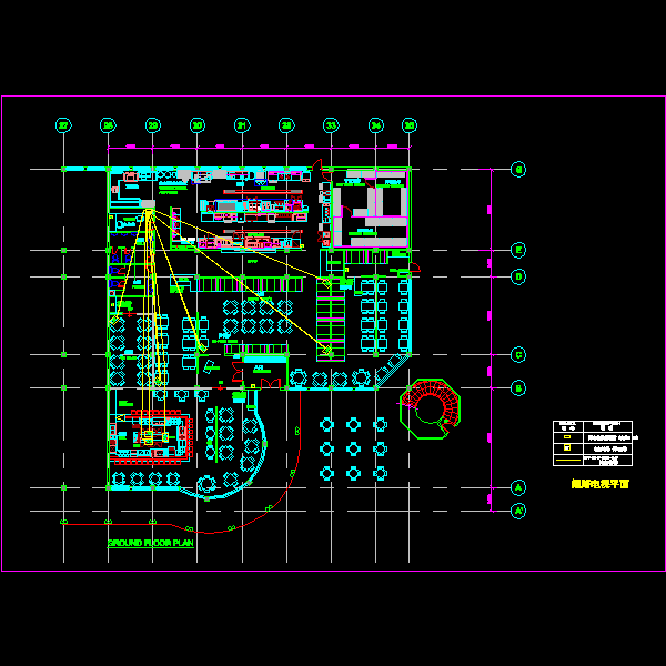 知名餐厅弱电平面CAD图纸 - 4