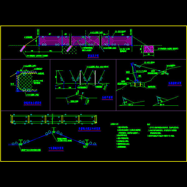 公路被动防护网一般设计CAD图纸 - 1